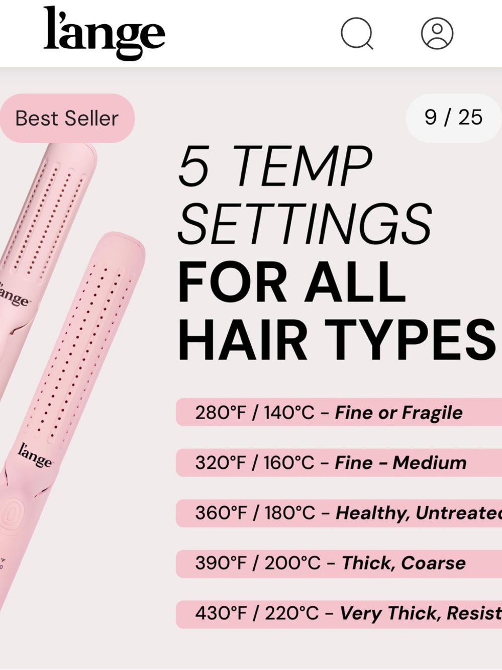 Lange Le Duo 360° Airflow Styler - Pink and White - Picture 3 of 6